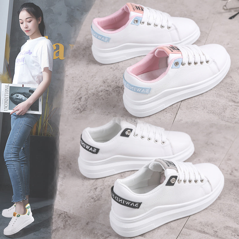 New Harajuku wild Korean students Hong Kong style white shoes spring flat winter shoes
