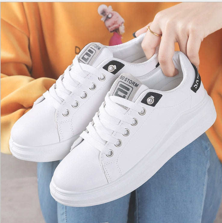 New Harajuku wild Korean students Hong Kong style white shoes spring flat winter shoes