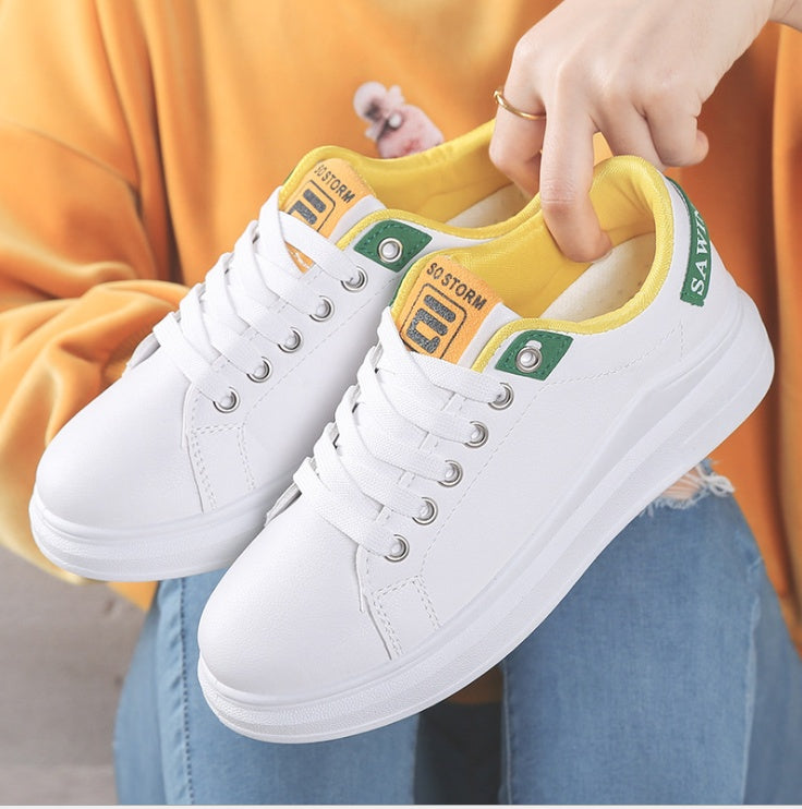 New Harajuku wild Korean students Hong Kong style white shoes spring flat winter shoes