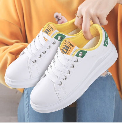 New Harajuku wild Korean students Hong Kong style white shoes spring flat winter shoes