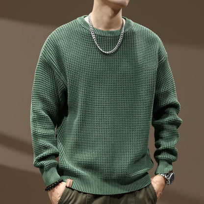 Thick Needle Retro Men's Loose Bottoming Round Neck Sweater