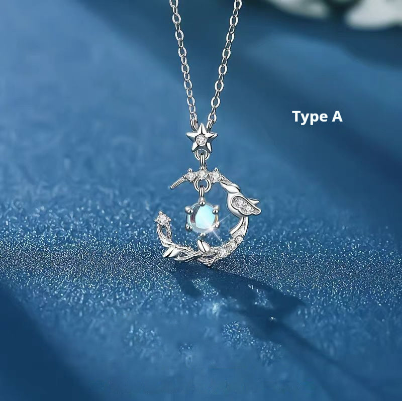 Female Creative Versatile Tree And Bird Pendant Necklace