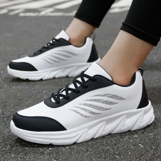 Men's Soft Bottom Light Casual Shoes Teenagers Autumn And Winter Leather Running Shoes