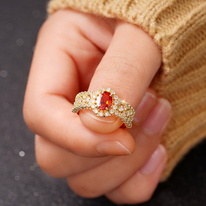Retro Affordable Luxury Personality Inlaid Zircon Fashion Single Ring
